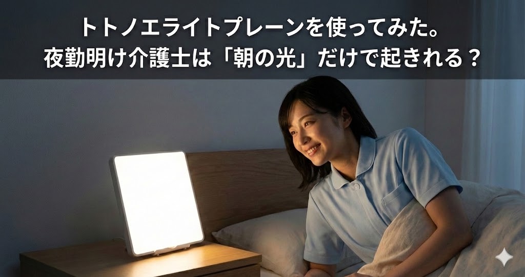 トトノエライトプレーンを使ってみた。夜勤明け介護士は「朝の光」だけで起きれる？