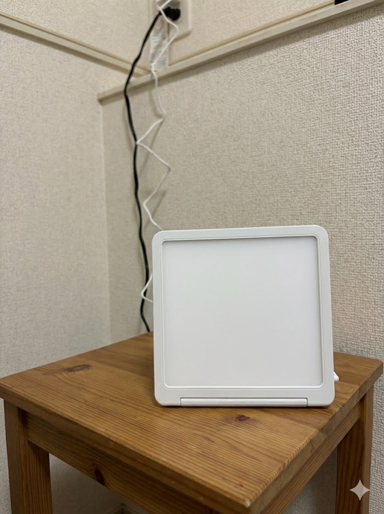 トトノエライトプレーンのコードをコンセントに指している画像